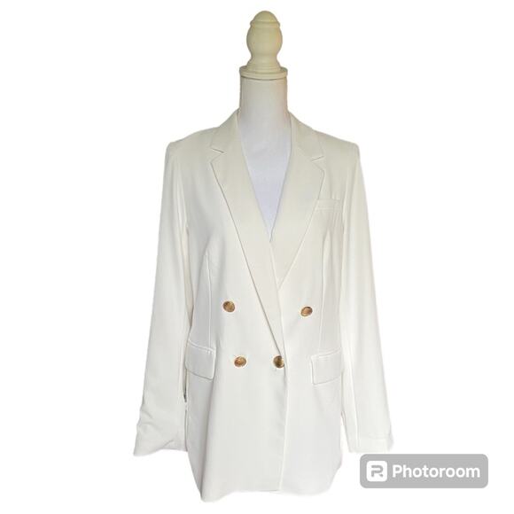 House Of Harlow 1960 Double Breasted White Blazer- Size Small - Picture 2 of 13